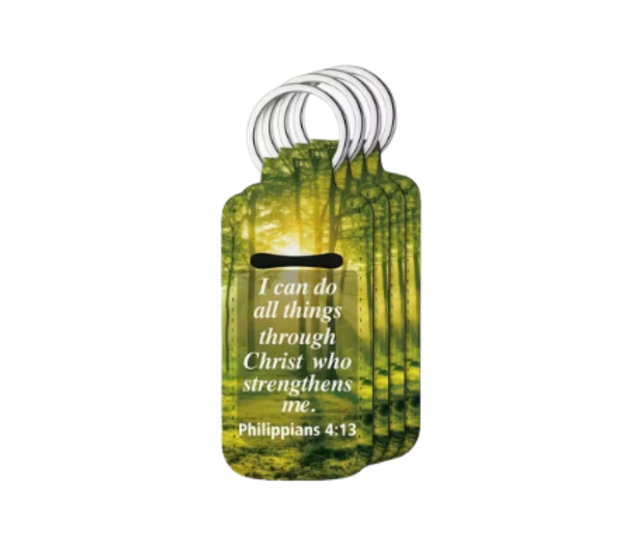Christian ChapStick Holder – I can do all things through Christ who strengthens me – Inspirational keychain gift.