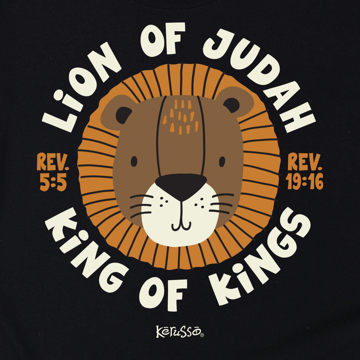 Black youth Christian T-shirt with Lion of Judah design celebrating King Jesus