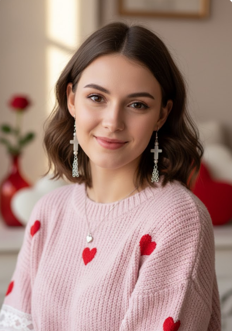 Faith-inspired Broken Chain Earrings featuring white cross and pearl accents with silver chain dangles — symbolizing freedom and grace through Christ.