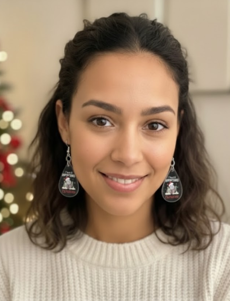 Christian Christmas hippo earrings inspired by Luke 2:10, symbolizing joy and faith – Whittled Grace Gifts