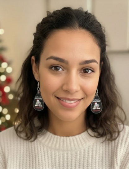 Christian Christmas hippo earrings inspired by Luke 2:10, symbolizing joy and faith – Whittled Grace Gifts