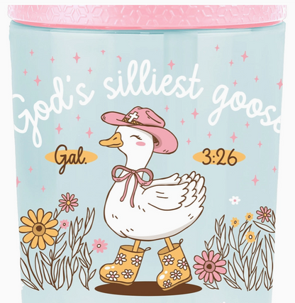 Pink Jesus Loves Me and Ewe Christian kids cup with straw faith drinkware