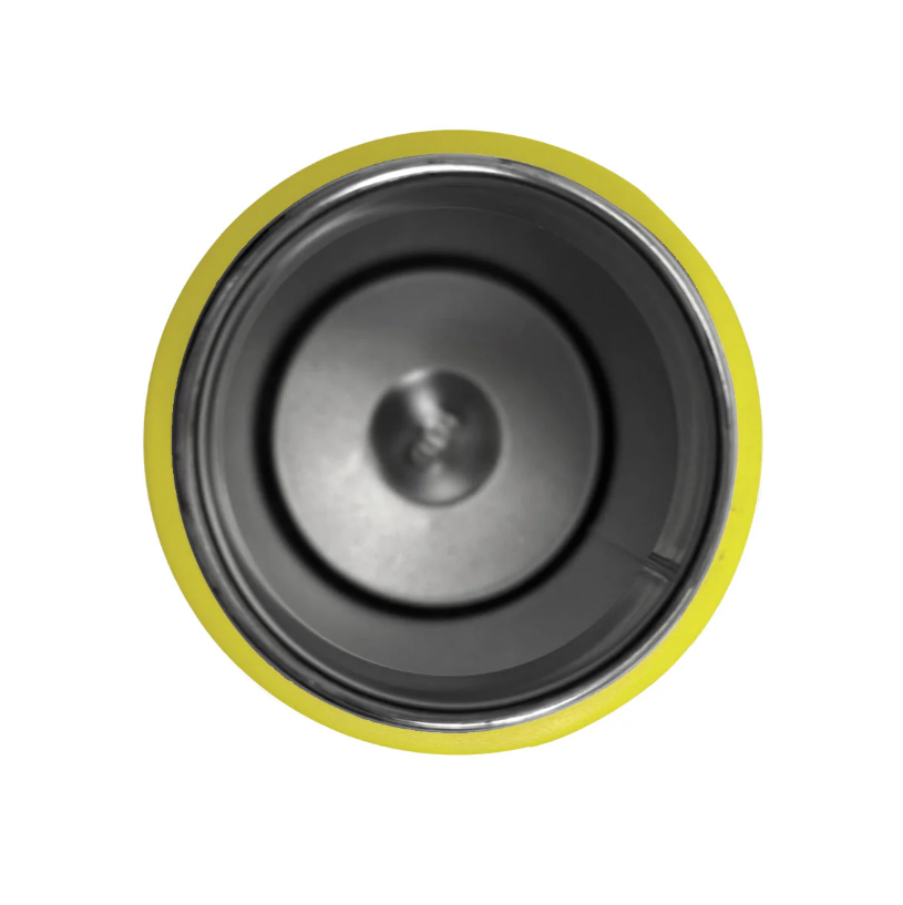 Yellow kids Christian stainless steel sports bottle with Let Your Light Shine design