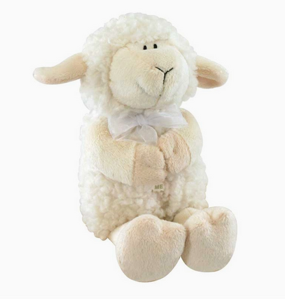 Cream praying lamb plush that plays Jesus Loves Me soft Christian baby toy