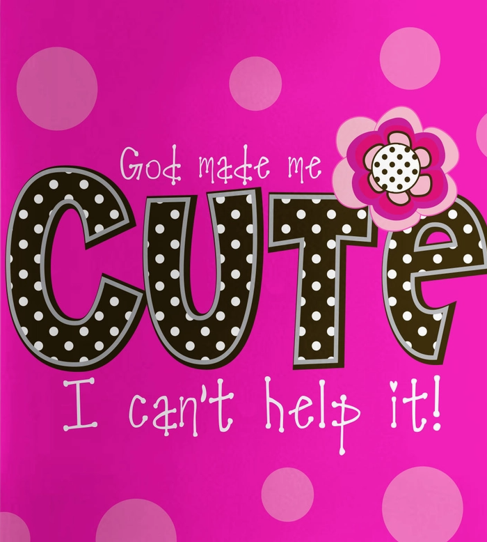Pink Christian kids water bottle with God Made Me Cute I Can't Help It message Kerusso stainless steel children drink cup